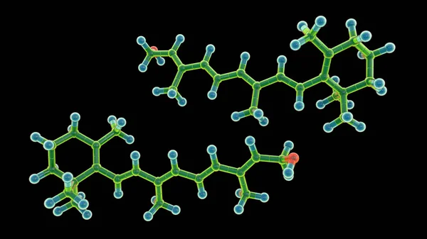 Molekularmodell Von Vitamin Retinol Illustration Spielt Eine Wichtige Rolle Stoffwechsel — Stockfoto