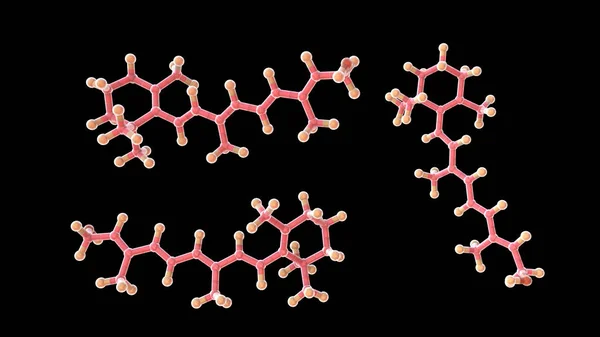 Molekularmodell Von Vitamin Retinol Illustration Spielt Eine Wichtige Rolle Stoffwechsel — Stockfoto