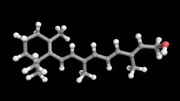 Molekularny Model Witaminy Retinol Ilustracja Odgrywa Ważną Rolę Metabolizmie Siatkówki — Zdjęcie stockowe