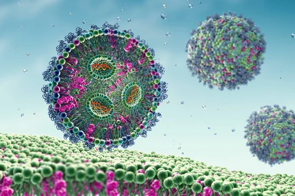 Lipid Nanoparticle Mrna Vaccine Used Covid Influenza Illustration Showing Cross — Stockfoto