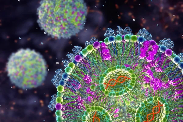 Lipid Nanoparticle Mrna Vaccine Used Covid Influenza Illustration Showing Cross — стоковое фото