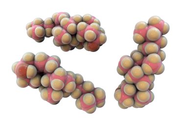 Kolesterol molekülü, 3 boyutlu illüstrasyon. Kolesterol, memelilerde hücre zarlarının temel bileşenlerinden biri olan lipid 'in kan seviyesi sağlık göstergesi olarak kullanılır.