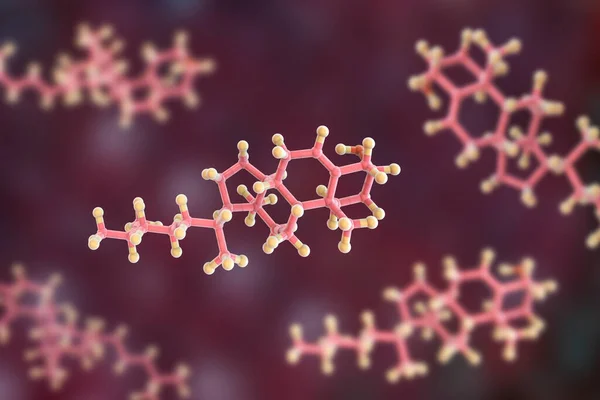 Molecule Cholesterol Illustration Cholesterol Type Lipid Essential Component Cell Membranes — Stock Photo, Image