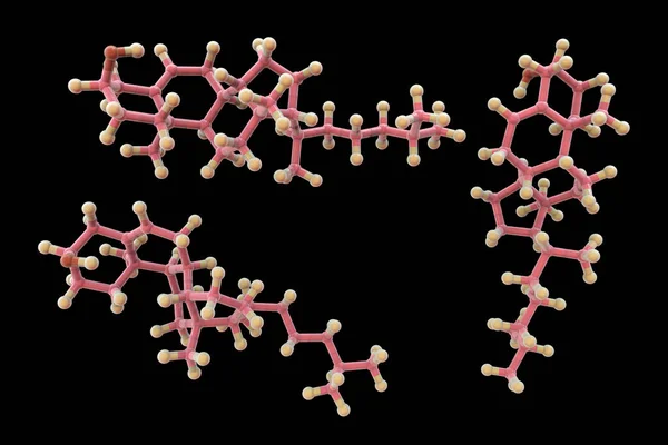 Молекула Холестерину Ілюстрація Холестерин Тип Ліпідів Необхідний Компонент Клітинних Мембран — стокове фото