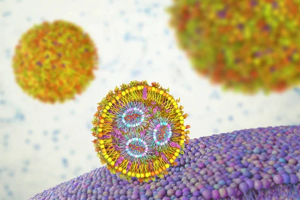 Lipid Nanoparticle Mrna Vaccine Type Vaccine Used Covid Influenza Illustration — Foto de Stock