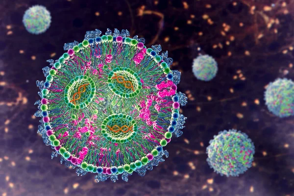 Lipid Nanoparticle Mrna Vaccine Type Vaccine Used Covid Influenza Illustration — стоковое фото