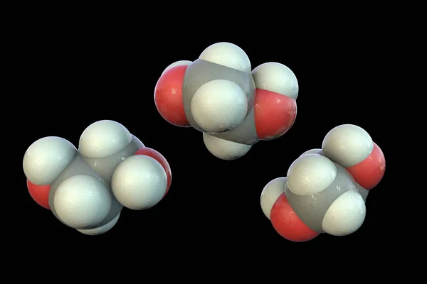 Ethylene Glycol Molecules Illustration Organic Compound Used Manufacture Polyester Fibers — Zdjęcie stockowe