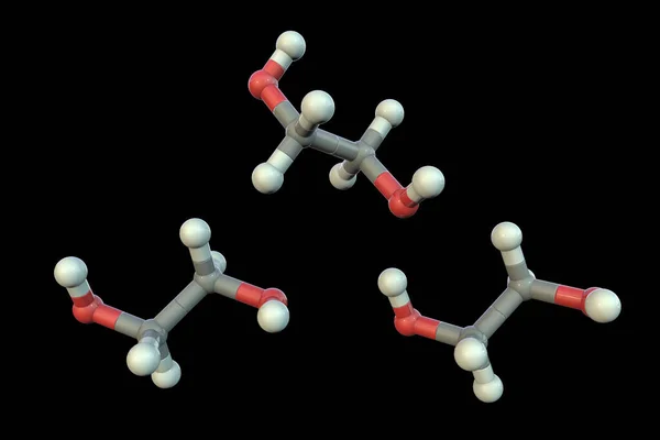 Ethylene Glycol Molecules Illustration Organic Compound Used Manufacture Polyester Fibers — Stock Fotó