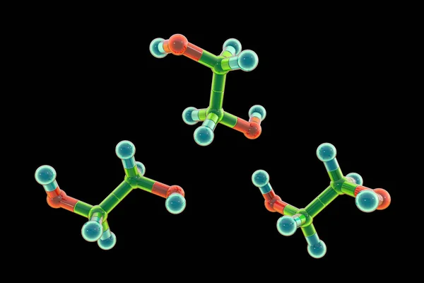 Ethylene Glycol Molecules Illustration Organic Compound Used Manufacture Polyester Fibers — Stockfoto