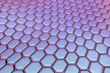 Graphene sheet, 3D illustration. Graphene is an allotrope of carbon that consists of a single layer of atoms arranged in a single-layer honeycomb lattice nanostructure
