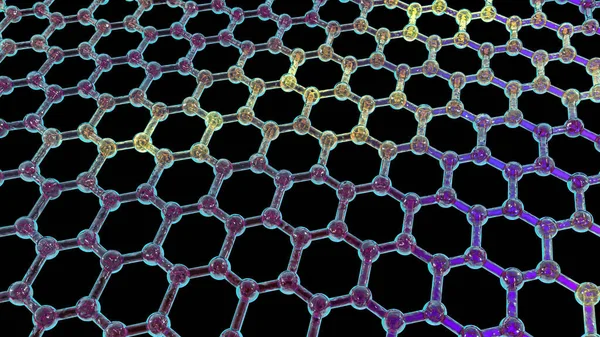 Graphene Sheet Illustration Graphene Allotrope Carbon Consists Single Layer Atoms — Stockfoto