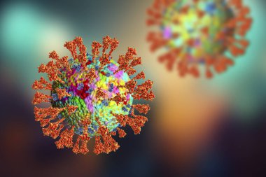 The return of the coronavirus, 3D illustration. A new jump in the incidence of Covid strains. New Covid strains, Omicron