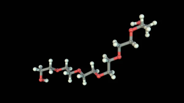 Polietilén Glikol Peg Hexaetilén Glikol Molekula Illusztráció Többféle Gyógyászati Alkalmazással — Stock Fotó