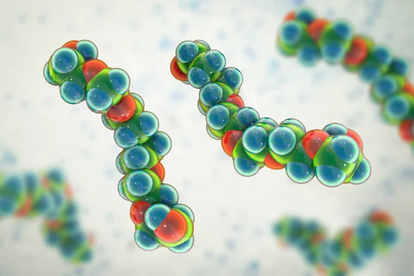 Polietilenglicol Peg Molécula Glicol Hexaetileno Ilustración Compuesto Poliéter Con Muchas — Foto de Stock