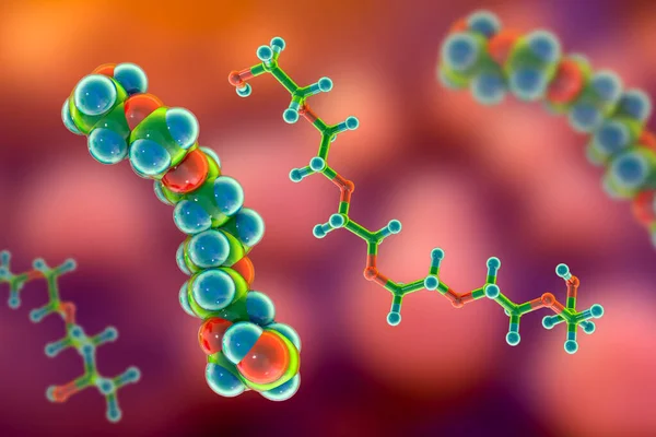 Polietilenoglicol Peg Hexaetilenoglicol Molécula Ilustração Composto Poliéter Com Muitas Aplicações — Fotografia de Stock