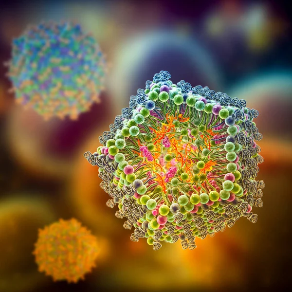 Lipid Nanoparticle Sirna System Dostarczania Rodzaj Leku Przeciwwirusowego Stosowanego Przeciwko — Zdjęcie stockowe
