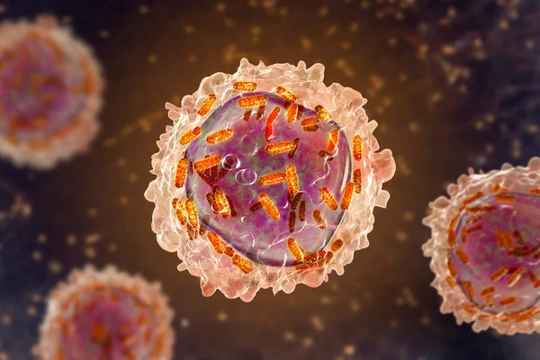 Leucemia Globuli Bianchi Con Mitocondri Illustrazione Metabolismo Mitocondriale Potenziale Bersaglio — Foto Stock