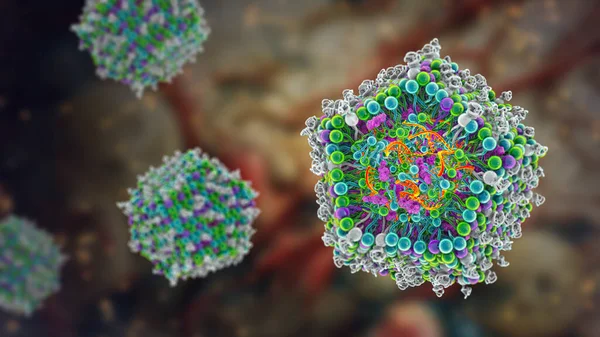 Lipid Nanopartikül Mrna Aşısı Covid Gribe Karşı Kullanılan Bir Aşı — Stok fotoğraf