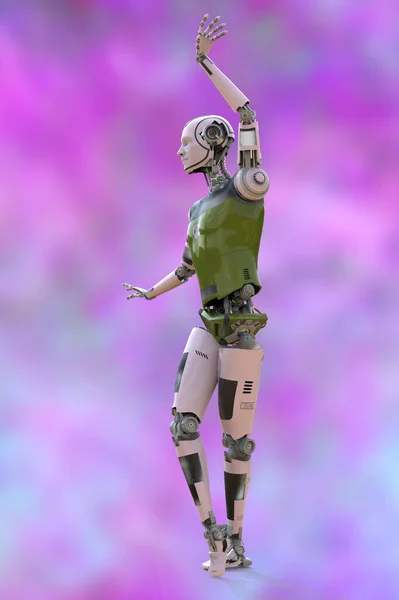 Robot Balettdansare Illustration Dansande Humanoid Robot Android Humanoid Cyborg Artificiell — Stockfoto
