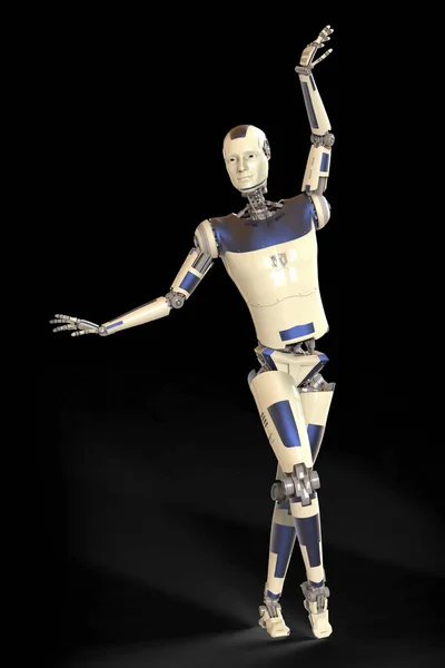 Robot Balettdansare Illustration Dansande Humanoid Robot Android Humanoid Cyborg Artificiell — Stockfoto