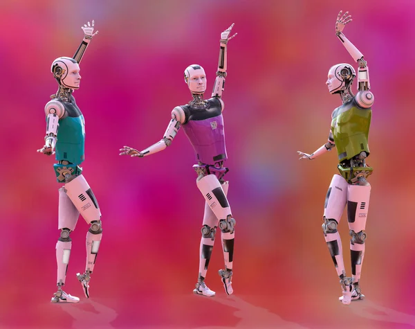 Robot Balettdansare Illustration Dansande Humanoid Robot Android Humanoid Cyborg Artificiell — Stockfoto