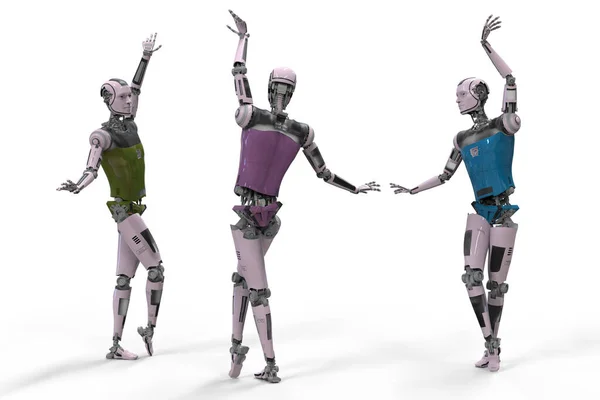 Dançarinos Balé Robô Ilustração Robô Humanóide Dançante Android Humanóide Ciborgue — Fotografia de Stock