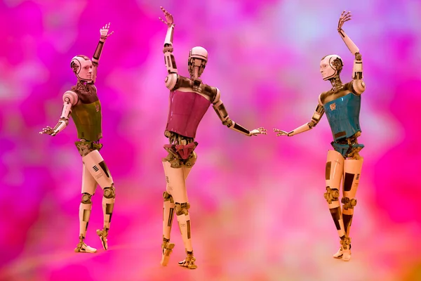 Robotičtí Baletní Tanečníci Ilustrace Tančící Humanoidní Robot Android Humanoid Koncept — Stock fotografie