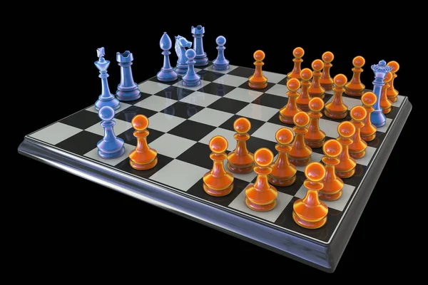 Horde Variant Schack Asymmetrisk Schackvariant Med Sida Med Standardpjäser Och — Stockfoto