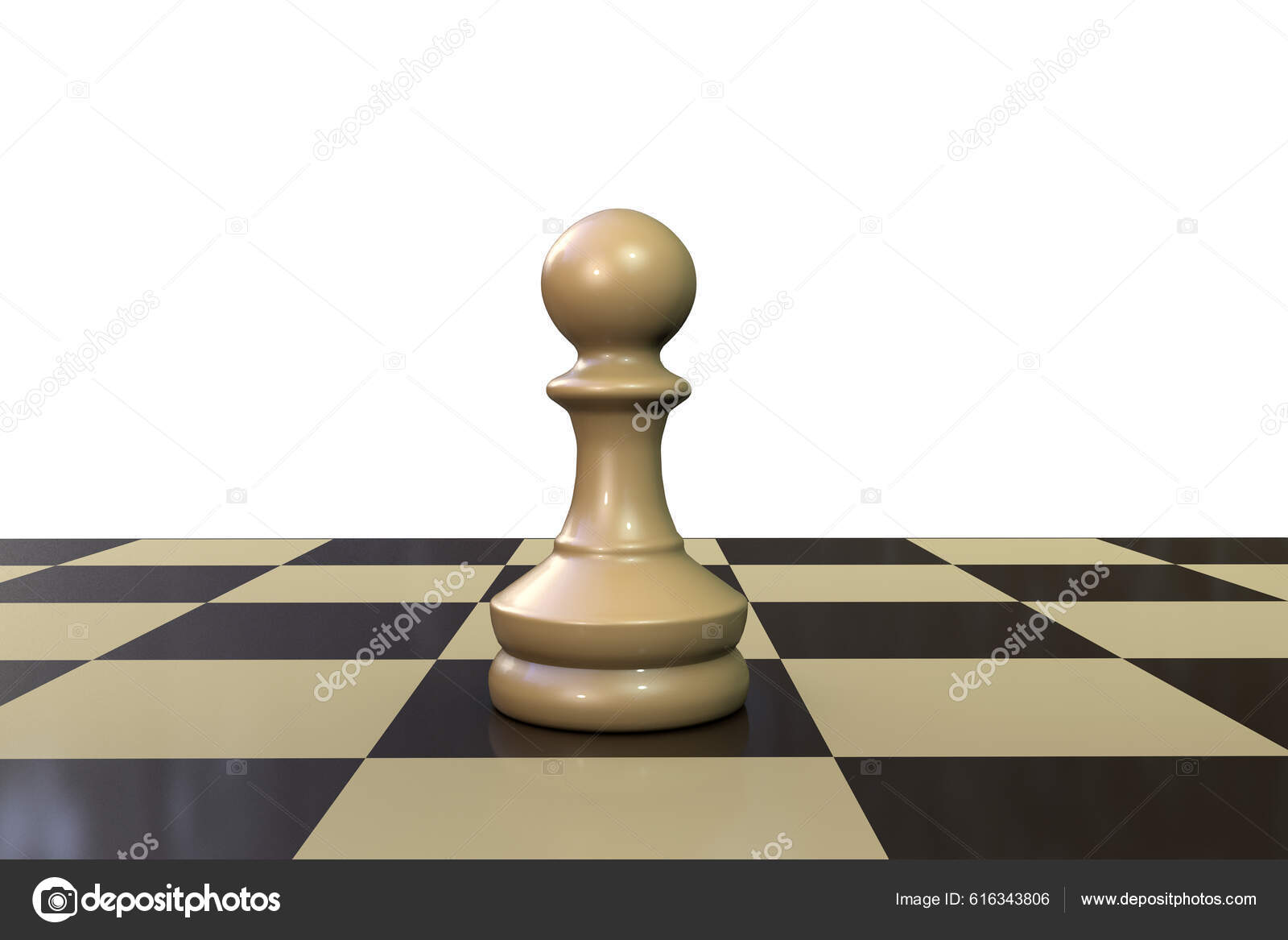 Tabuleiro de Xadrez com Rei Branco e Peão Preto banco de imagens
