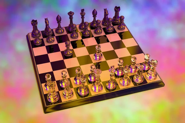 Jogo de tabuleiro de xadrez de vidro em foco seletivo de fundo preto no  conceito de liderança do rei