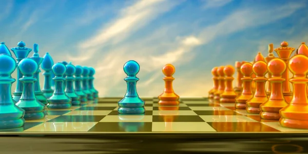 Destruição Rei Xadrez Branco Ilustração Conceitual Checkmate Com