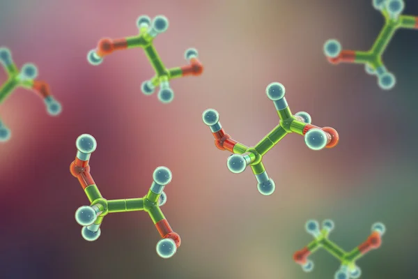 Ethylene Glycol Molecules Illustration Organic Compound Used Manufacture Polyester Fibers — Fotografia de Stock