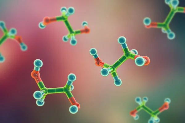 Ethylene Glycol Molecules Illustration Organic Compound Used Manufacture Polyester Fibers — ストック写真