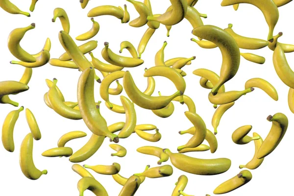 Banany Izolowane Białym Tle Ilustracja — Zdjęcie stockowe
