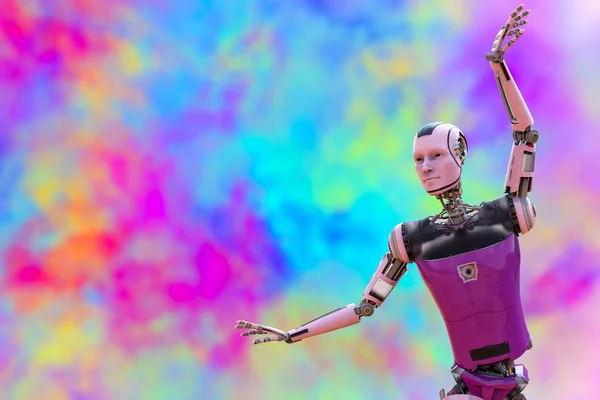 Танцівниця Балету Роботів Ілюстрація Танцюючий Гуманоїдний Робот Android Гуманоїд Концепція — стокове фото