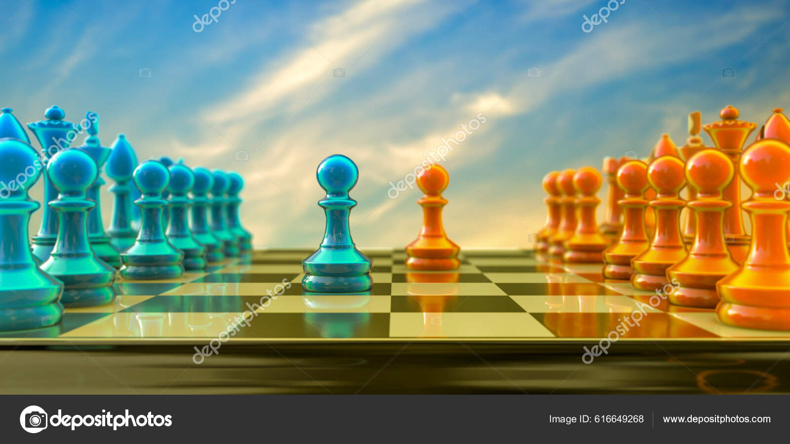 Chess opening, french defense on abstract chessboard Stock Photo - Alamy