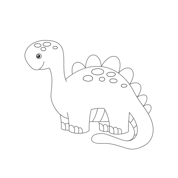 Grupo de dinossauros dos desenhos animados Dino bonito Ilustra??o preto e  branco do vetor para o livro para colorir ilu…