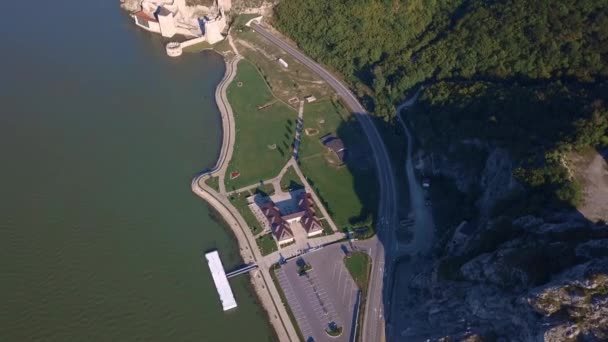 Uitzicht Vanuit Lucht Vesting Golubac Donau — Stockvideo