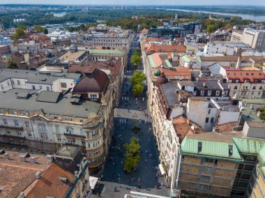Belgrad 'daki Knez Mihailova caddesine kuş bakışı