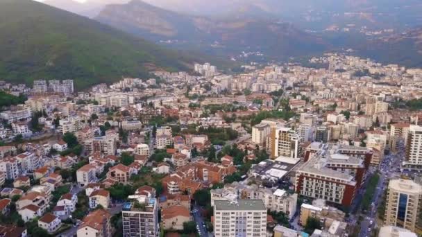 Veduta Aerea Della Zona Residenziale Budva Montenegro — Video Stock