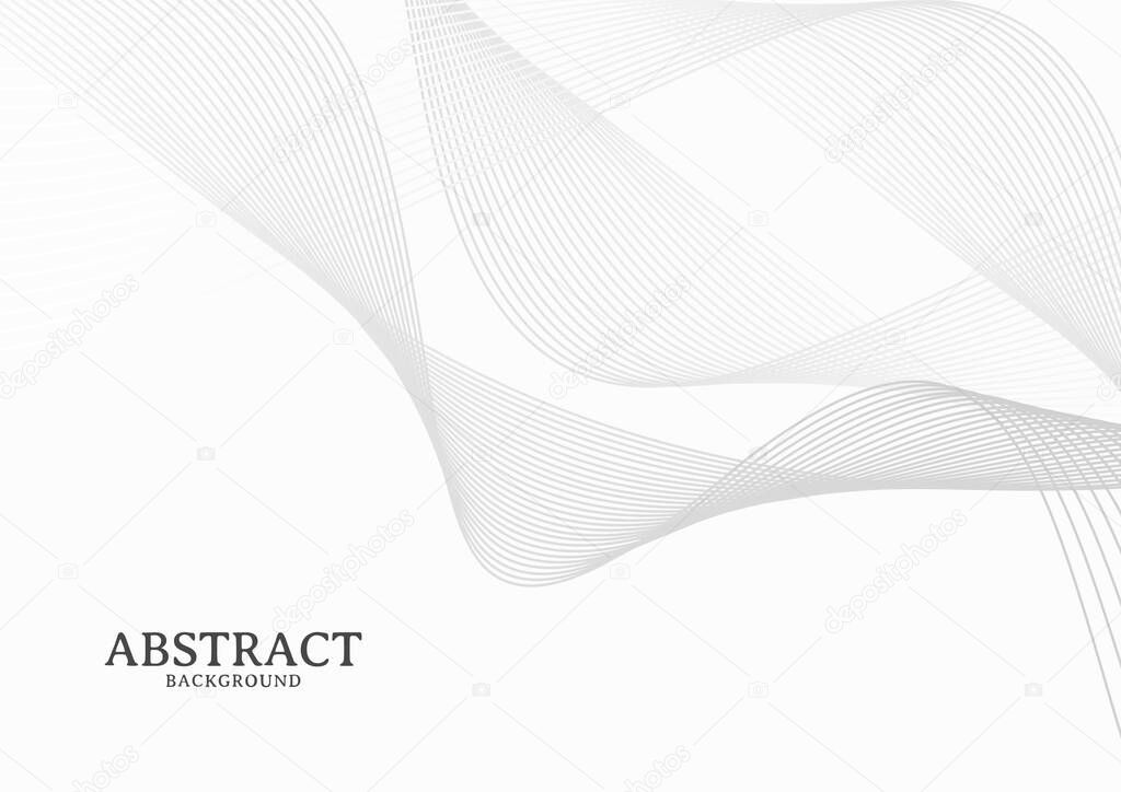 Abstract white and grey wave line design element, Wavy line background design template