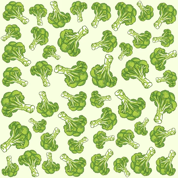 花椰菜手绘矢量无缝图案 花椰菜无缝图案设计 — 图库矢量图片