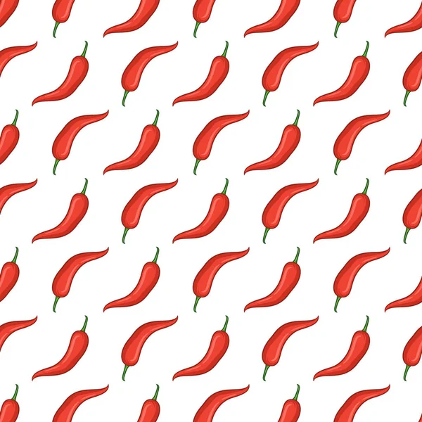 Motif Sans Couture Vectoriel Rouge Chili Dessiné Main Motif Sans — Image vectorielle