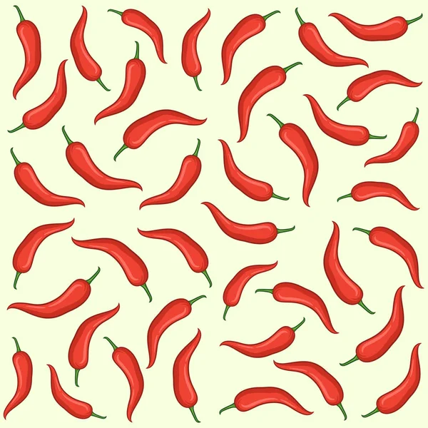 Red Chili Hand Gezeichnet Vektor Nahtloses Muster Red Chili Nahtloses — Stockvektor