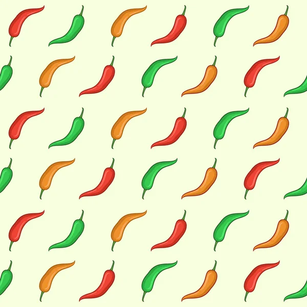 Chili Handgezeichneter Vektor Nahtloses Muster Chili Nahtloses Muster Design — Stockvektor