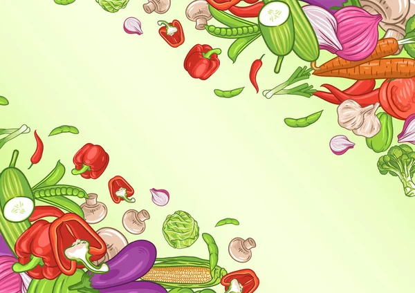 Фон Овочів Текстовим Простором Плакат Органічної Їжі Фон Овочів — стоковий вектор
