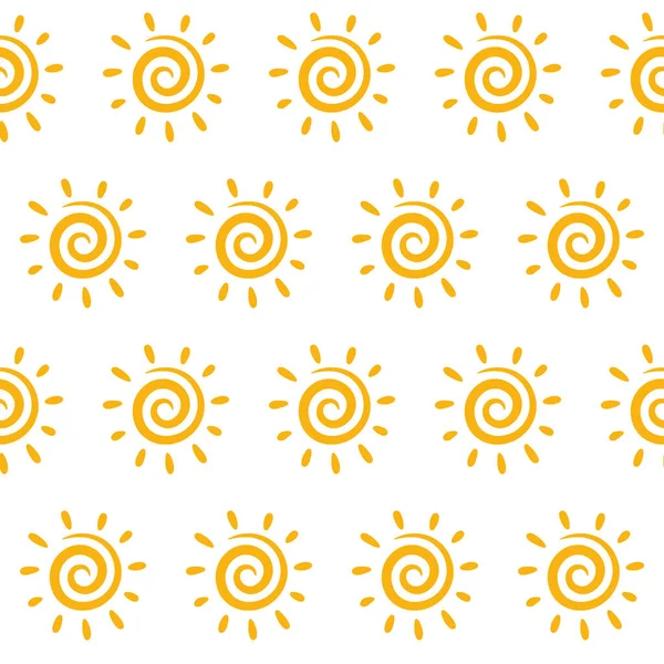 Cute Sun Seamless Pattern Background Hand Drawn Seamless Pattern — Stock Vector