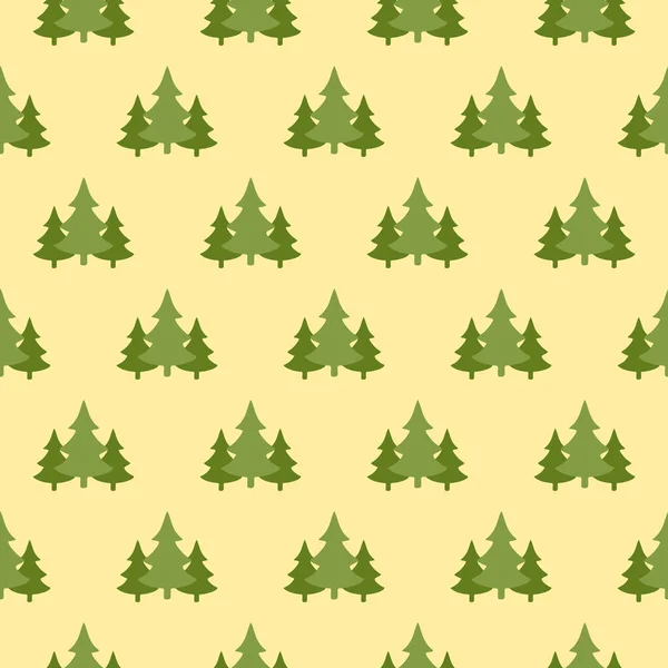 Winter Seamless Pattern Christmas Trees Spruce Woods Background Design — Stock Vector