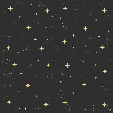 Gece gökyüzü ve yıldızlarla kusursuz desen, kusursuz arkaplan