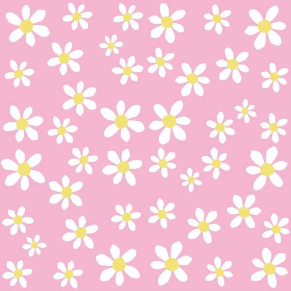 Abstrakte Florale Nahtlose Muster Mit Handgezeichneten Trendigen Handgezeichneten Texturen Daisy — Stockvektor